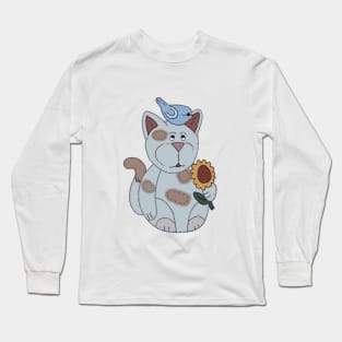 Katze mit Vogel Long Sleeve T-Shirt